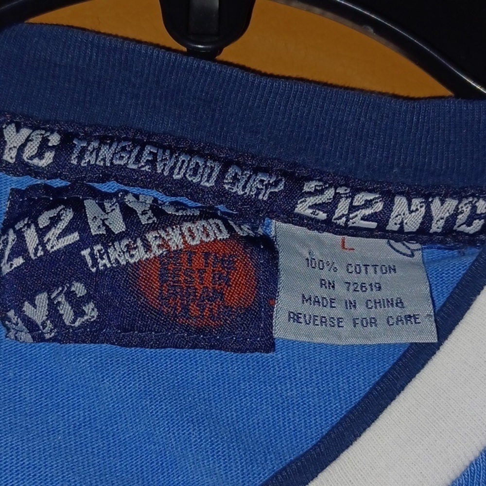 -- 212NYC Blue and White Top Men's Size Large Cotton - Picture 7 of 9